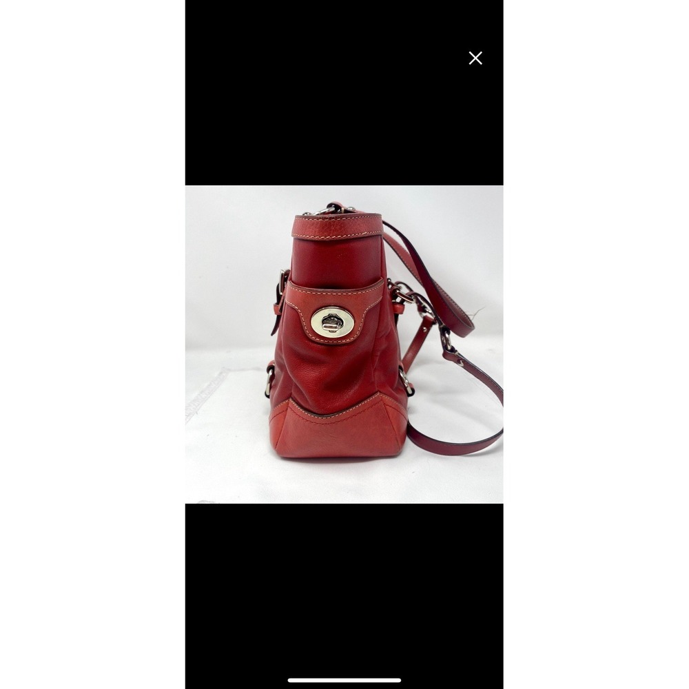 VINTAGE COACH Red Leather Gallery East West Tote Handbag Satchel Purse F12343 - Picture 8 of 11